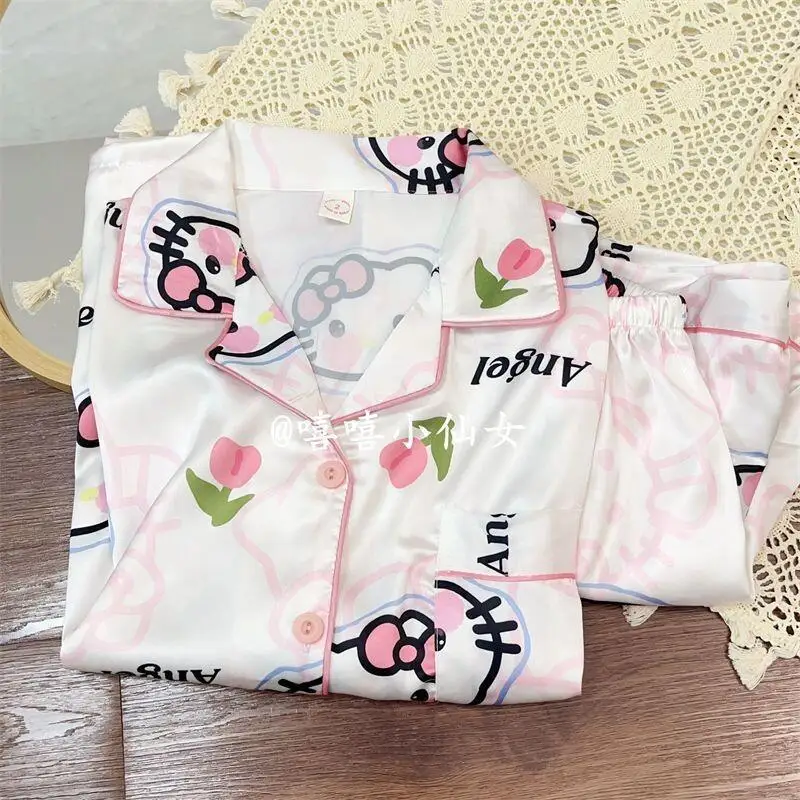 Женский пижамный комплект Sanrio Hello Kitty, одежда для сна, шорты с короткими рукавами, хлопковая летняя одежда для дома, милая модная одежда в японском стиле
Женский пижамный комплект Sanrio Hello Kitty, одежда для сна, шорты с короткими рукавами, хлопковая летняя одежда для дома, милая модная одежда в японском стиле