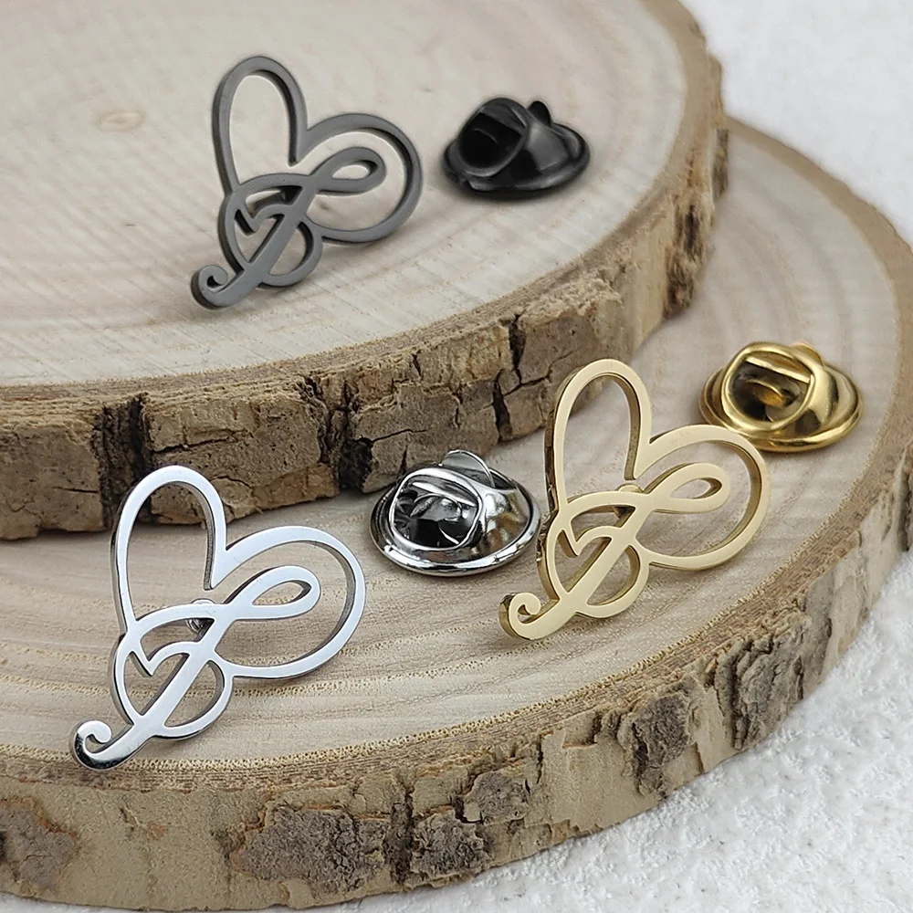 Stainless steel high-end musical note heart men's brooch, French fashion suit accessory set, gold-plated collar matching
Stainless steel high-end musical note heart men's brooch, French fashion suit accessory set, gold-plated collar matching