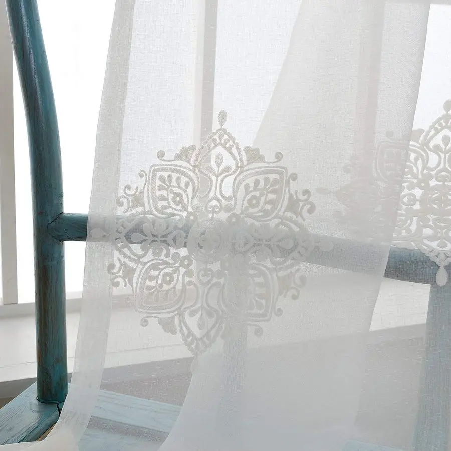 Sheer Curtains 84 Inches Long, European Floral Embroidered White Sheer Window Curtains for Living Room Ding Room, Rod Pocket, W5
Sheer Curtains 84 Inches Long, European Floral Embroidered White Sheer Window Curtains for Living Room Ding Room, Rod Pocket, W5