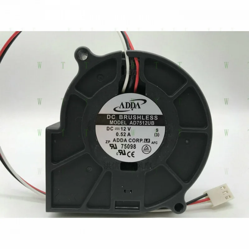 H 1 PCS For ADDA Fan AD7512UB DC 12V 0.52A 3pin 75×72×30mm
H 1 PCS For ADDA Fan AD7512UB DC 12V 0.52A 3pin 75×72×30mm