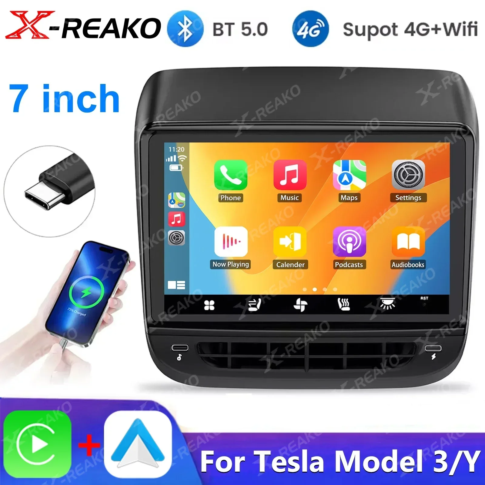 7-inch For Tesla Model3/Y0 Android Radio Car Video Music Player 8-core Carplay Control Seat Adjustment
7-inch For Tesla Model3/Y0 Android Radio Car Video Music Player 8-core Carplay Control Seat Adjustment