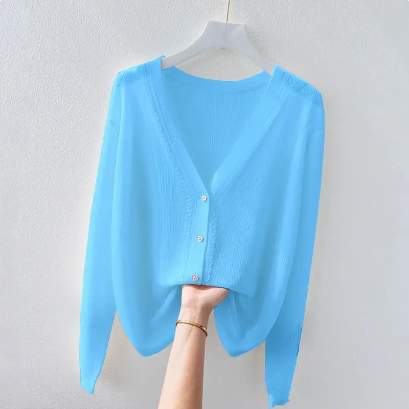 New Stylish Thin Knitting Cardigan Women's Sweater Jacket Autumn Long Sleeved V-collar Slim Fitting Jacket Versatile L110
New Stylish Thin Knitting Cardigan Women's Sweater Jacket Autumn Long Sleeved V-collar Slim Fitting Jacket Versatile L110