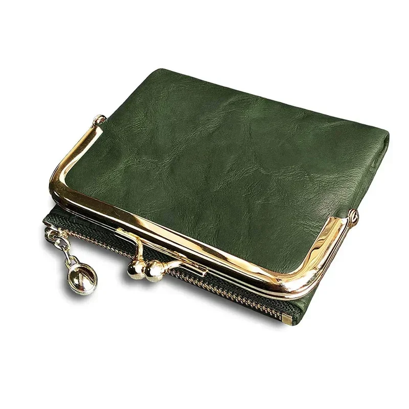 Women's Wallet Short Bifold Retro Multifunction Coin Purse with Zip and Kiss Lock Green PU Leather Female Short Purses
Women's Wallet Short Bifold Retro Multifunction Coin Purse with Zip and Kiss Lock Green PU Leather Female Short Purses
