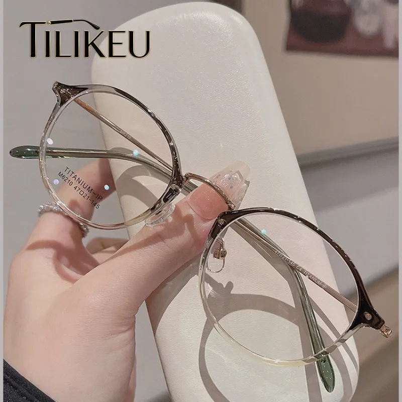 New Fashion Korean TR Titanium Eyeglasses Frame for Women Trendy High-Beauty Oval Full Frame Glasses Luxury Designer Eyewear
New Fashion Korean TR Titanium Eyeglasses Frame for Women Trendy High-Beauty Oval Full Frame Glasses Luxury Designer Eyewear