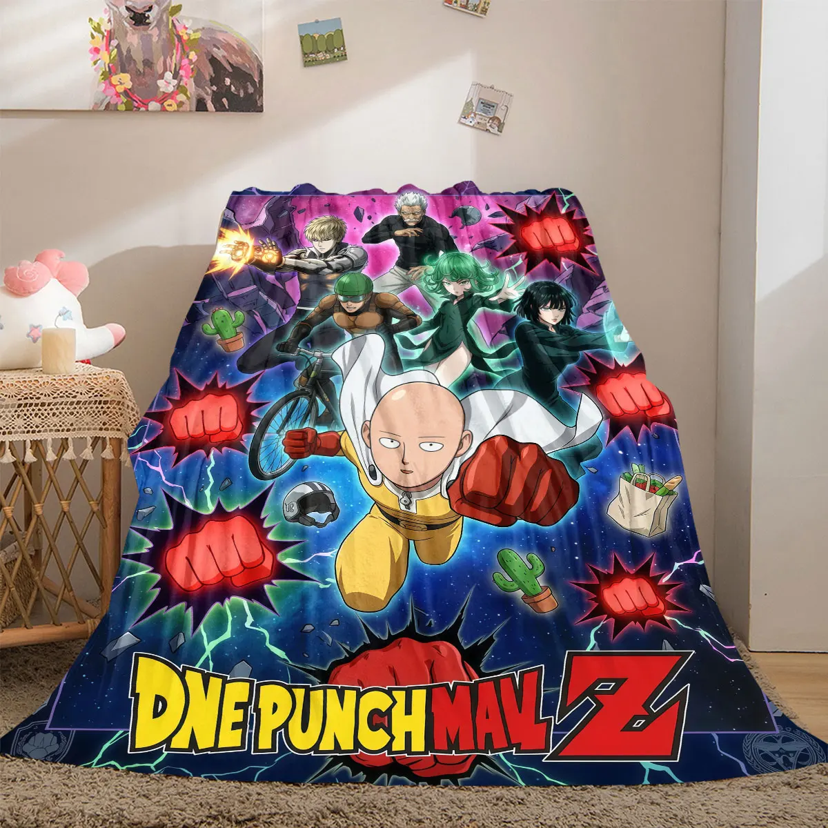 One Punch Man Stylish 2D Cartoon Flannel Blanket, Printed Decor for Sofa, Soft Bedding Travel Picnic Rug_LIAN
One Punch Man Stylish 2D Cartoon Flannel Blanket, Printed Decor for Sofa, Soft Bedding Travel Picnic Rug_LIAN