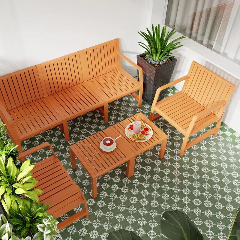 5-Piece Indoor Outdoor Furniture Set - 3-Seat Sofa, 2 Chairs, 2 Coffee Tables - Waterproof PP Material - Easy Assemble Patio
5-Piece Indoor Outdoor Furniture Set - 3-Seat Sofa, 2 Chairs, 2 Coffee Tables - Waterproof PP Material - Easy Assemble Patio