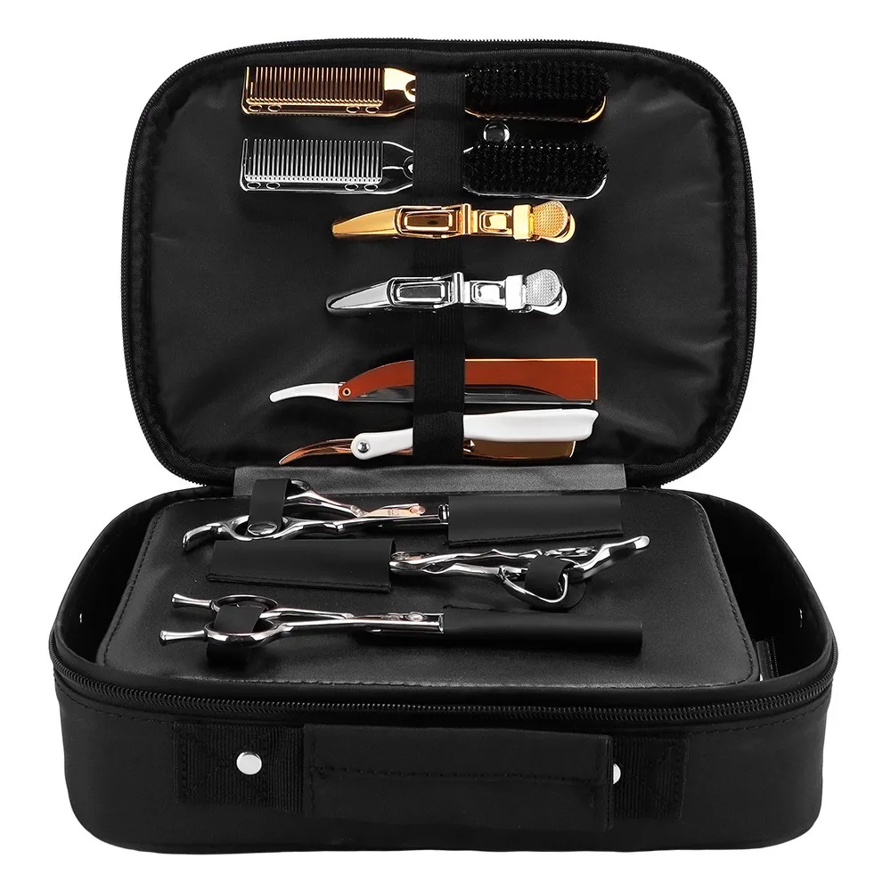 Черная электрическая машинка для стрижки парикмахерских, универсальные щипцы, сумка для хранения парикмахерских инструментов, набор инструментов, держатель для триммера для бороды
Черная электрическая машинка для стрижки парикмахерских, универсальные щипцы, сумка для хранения парикмахерских инструментов, набор инструментов, держатель для триммера для бороды
