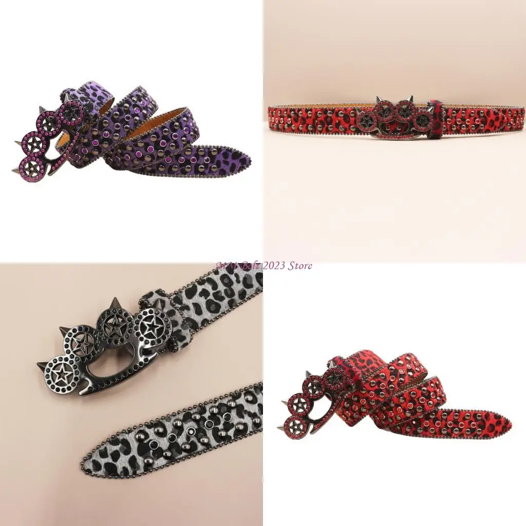 49ME Fashion Rivets Design Belt Leopard Rhinestones Unisex Large Size Western Sash
49ME Fashion Rivets Design Belt Leopard Rhinestones Unisex Large Size Western Sash