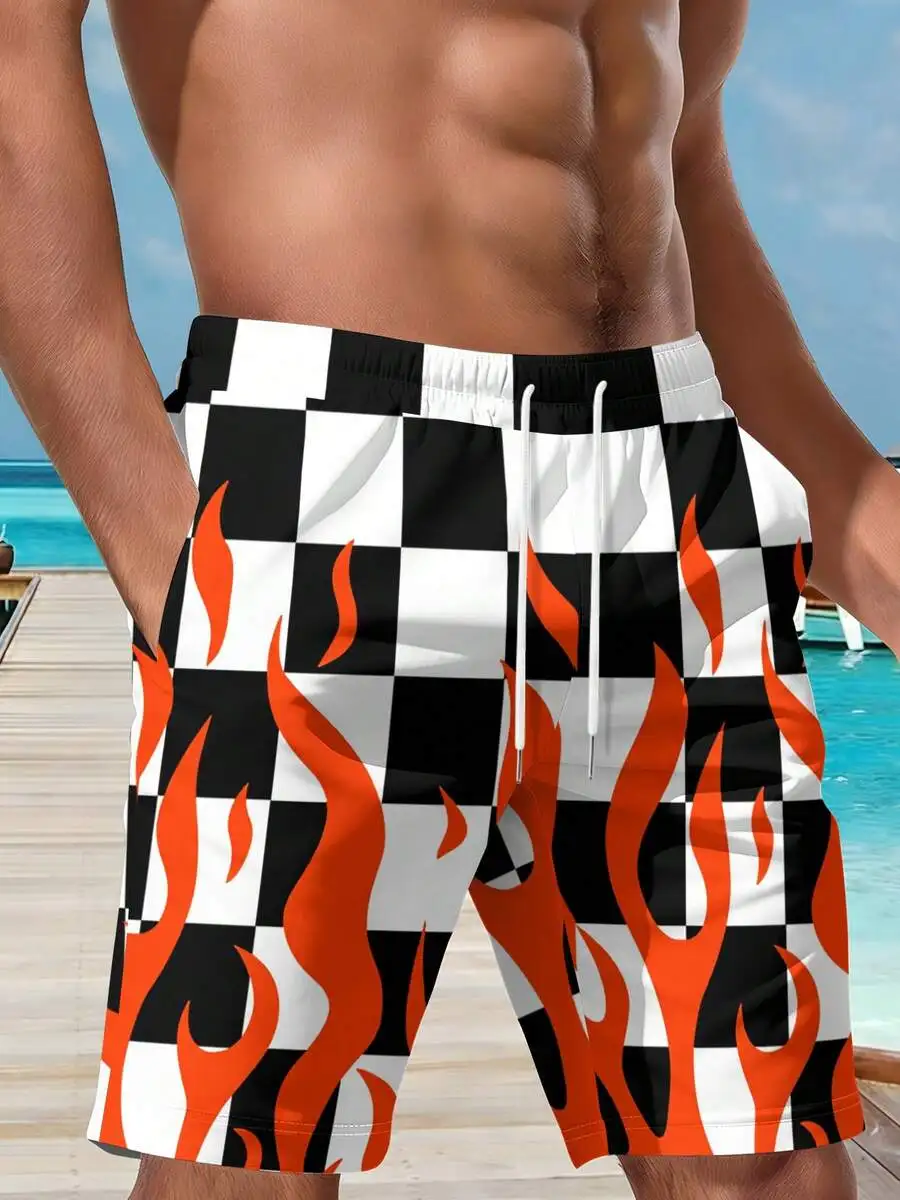 Flame Checkered Pattern Mens Quick Dry Beach Shorts Casual Summer Wear
Flame Checkered Pattern Mens Quick Dry Beach Shorts Casual Summer Wear