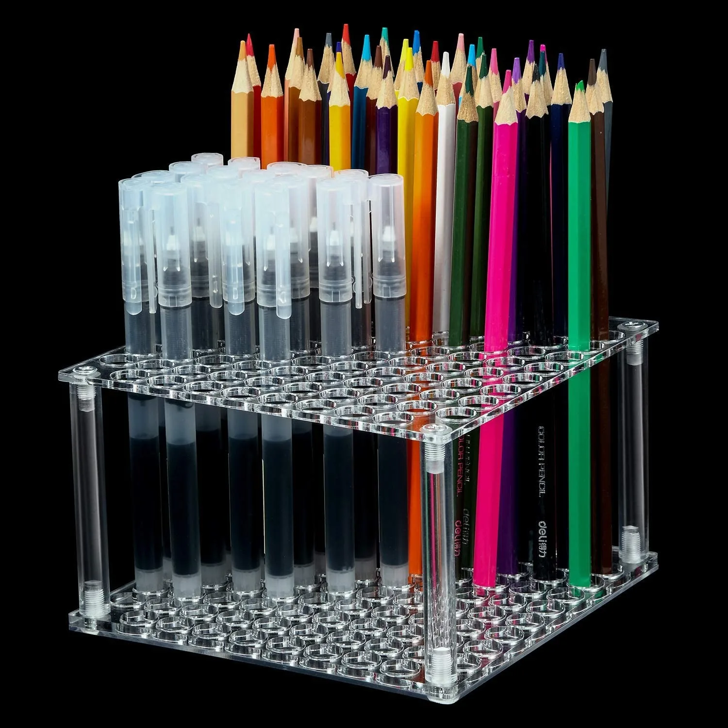96 Hole Pencil Brush Holder Acrylic Pen Holder Desk Stand Organizer for Pencils Paint Brushes Markers Display and Home Storage
96 Hole Pencil Brush Holder Acrylic Pen Holder Desk Stand Organizer for Pencils Paint Brushes Markers Display and Home Storage