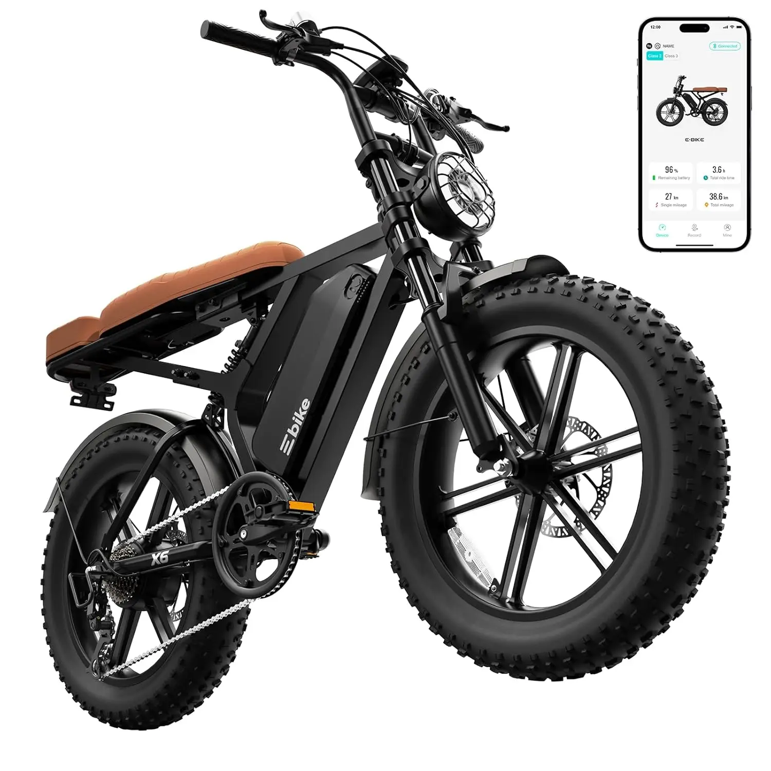 Electric Bike for Adults,Peak 1500W Motor,30MPH,65/110Miles,20" Fat Tire Retro E Bike,48V 15Ah Removable, Customized
Electric Bike for Adults,Peak 1500W Motor,30MPH,65/110Miles,20" Fat Tire Retro E Bike,48V 15Ah Removable, Customized