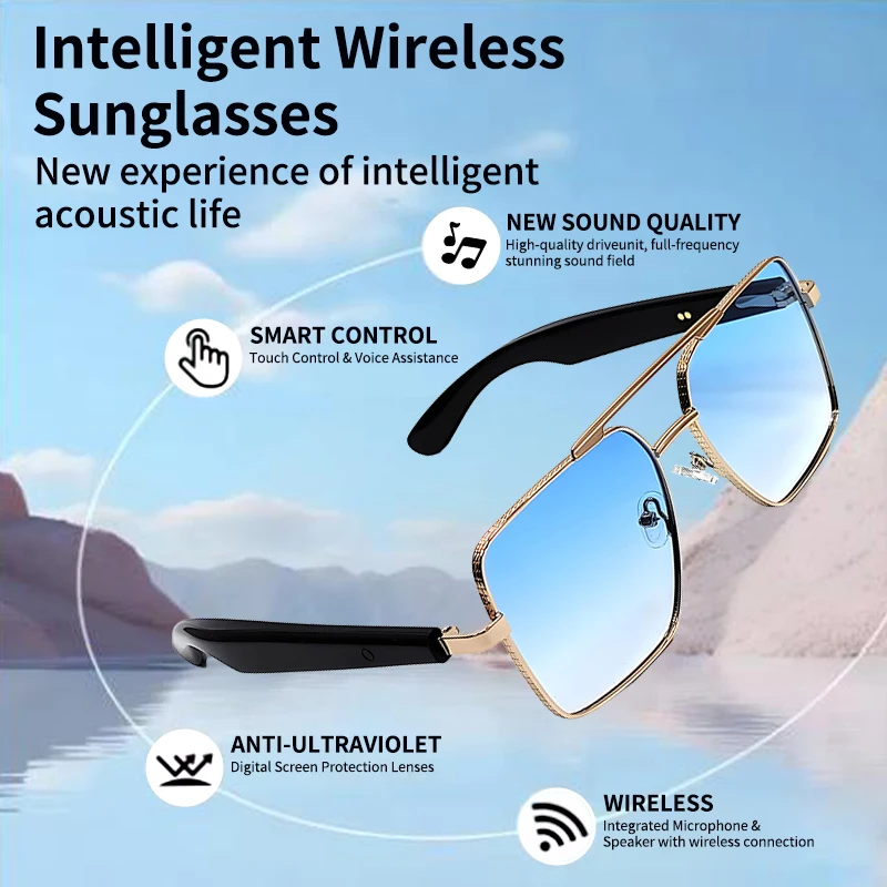 LIGE Smart Glasses Smart Bluetooth Glasses UV Protection Sunglasses Bluetooth Call Music Playback AI Glasses Travel AI Translate
LIGE Smart Glasses Smart Bluetooth Glasses UV Protection Sunglasses Bluetooth Call Music Playback AI Glasses Travel AI Translate