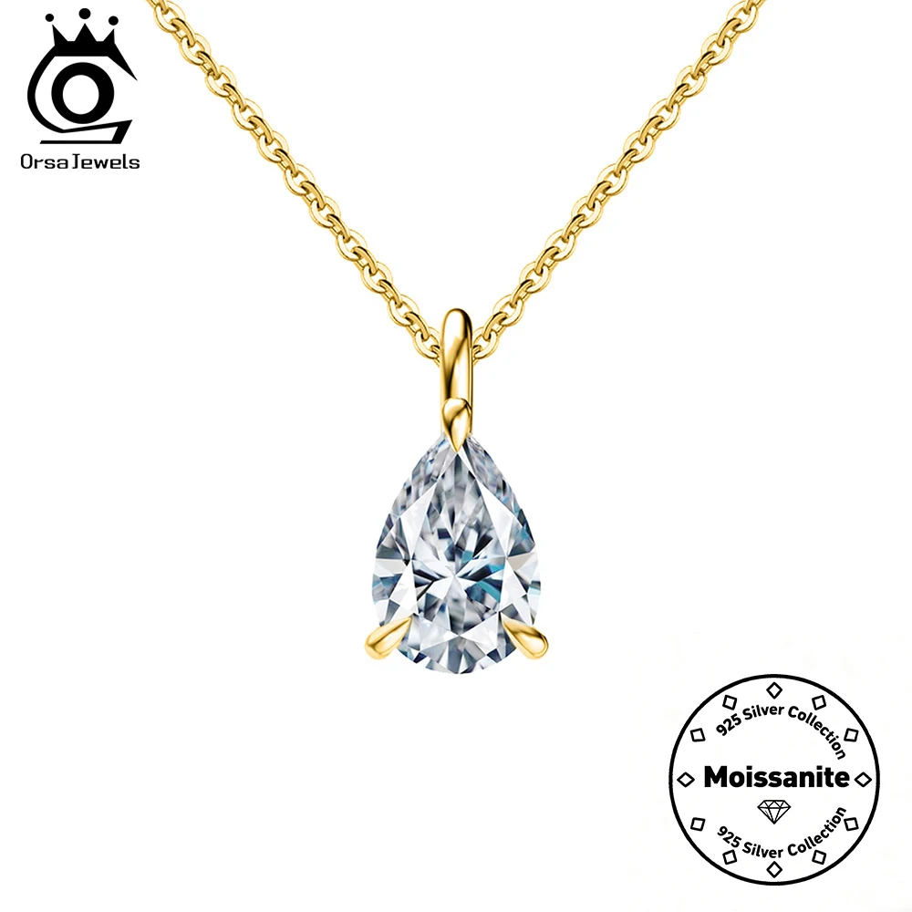 ORSA JEWELS 1CT 2CT Pear Cut D Waterdrop Moissanite Pendant Necklace for Women 925 Silver Chain Luxury Wedding Jewelry SMON02
ORSA JEWELS 1CT 2CT Pear Cut D Waterdrop Moissanite Pendant Necklace for Women 925 Silver Chain Luxury Wedding Jewelry SMON02