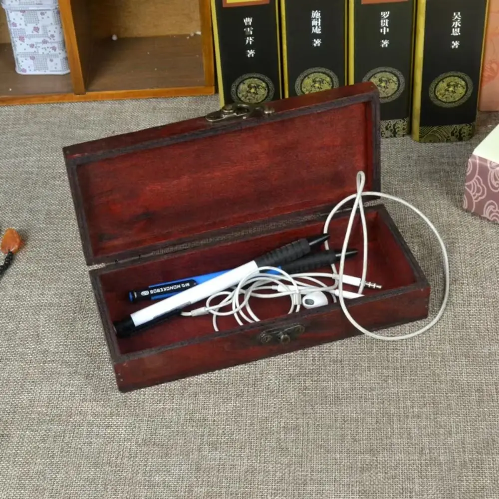 Wooden Antique Pen Box Desktop Holder Vintage Desktop Storage Box Rings Necklaces Retro Jewelry Organizer Miscellaneous Items
Wooden Antique Pen Box Desktop Holder Vintage Desktop Storage Box Rings Necklaces Retro Jewelry Organizer Miscellaneous Items