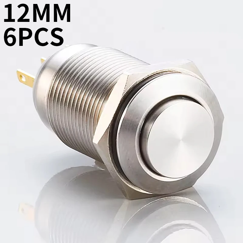 6pcs 12mm Momentary Push Button Switch 3-220V Waterproof Power Pushbutton Small Round Chrome Stainless Metal 2pin N/O SELF REST
6pcs 12mm Momentary Push Button Switch 3-220V Waterproof Power Pushbutton Small Round Chrome Stainless Metal 2pin N/O SELF REST