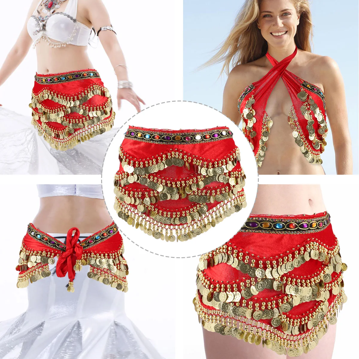 1 pc Women'S Belly Dance Hip Scarf Wrap Lightweight Decorative Diamon Coin Waist Belt For Party Performance Red Color
1 pc Women'S Belly Dance Hip Scarf Wrap Lightweight Decorative Diamon Coin Waist Belt For Party Performance Red Color