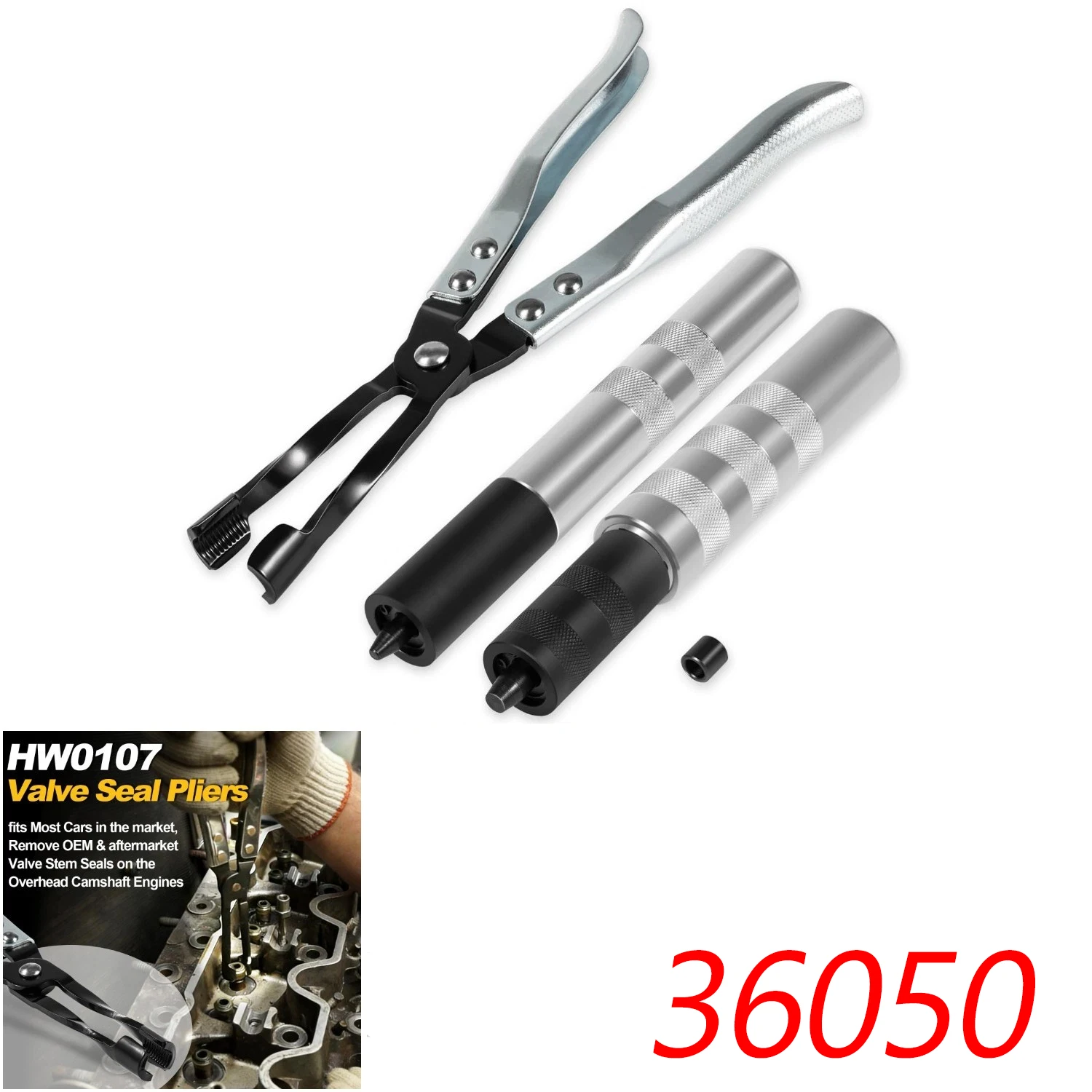 TM HW0107 Valve Seal Removal Pliers & 36050 Valve Keeper Installer/Remover Set, Fits Valve Engines, Cars, Motorcycles, Marine
TM HW0107 Valve Seal Removal Pliers & 36050 Valve Keeper Installer/Remover Set, Fits Valve Engines, Cars, Motorcycles, Marine