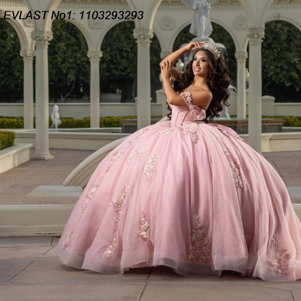 EVLAST Customized Mexican Pink Ball Gown Quinceanera Dress 3D Floral Applique Beading Bow Sweet 16 Vestidos De 15 Anos E1Q837
EVLAST Customized Mexican Pink Ball Gown Quinceanera Dress 3D Floral Applique Beading Bow Sweet 16 Vestidos De 15 Anos E1Q837