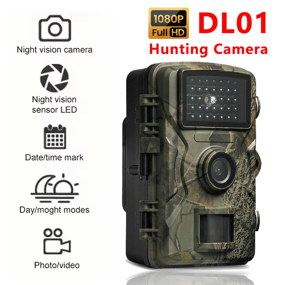 DL01 Hunting Camera Infrared Night Vision Motion Activated Trail Cam Waterproof Photo Trap for Outdoor Wildlife Surveillance
DL01 Hunting Camera Infrared Night Vision Motion Activated Trail Cam Waterproof Photo Trap for Outdoor Wildlife Surveillance