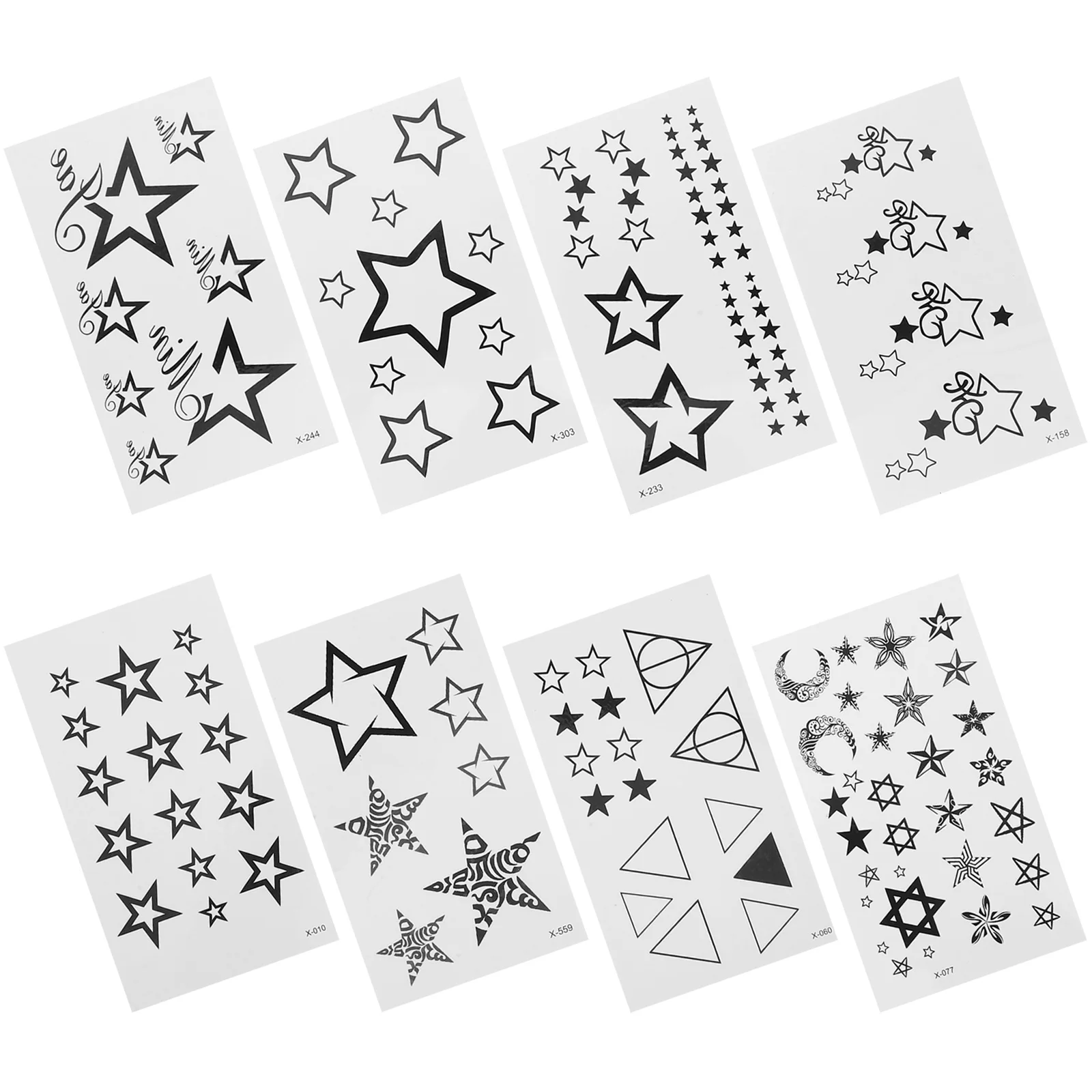 8 Sheets Temporary Tattoo Sticker Set Black White Stars Geometric Pattern Body Art Supplies Lightweight Portable Photos Social
8 Sheets Temporary Tattoo Sticker Set Black White Stars Geometric Pattern Body Art Supplies Lightweight Portable Photos Social