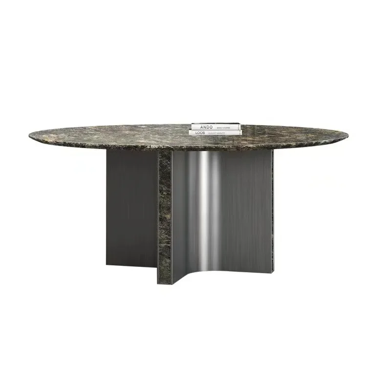 Natural supercrystalline stone dining table with turntable light luxury modern high-end rock slab rotatable household simple
Natural supercrystalline stone dining table with turntable light luxury modern high-end rock slab rotatable household simple