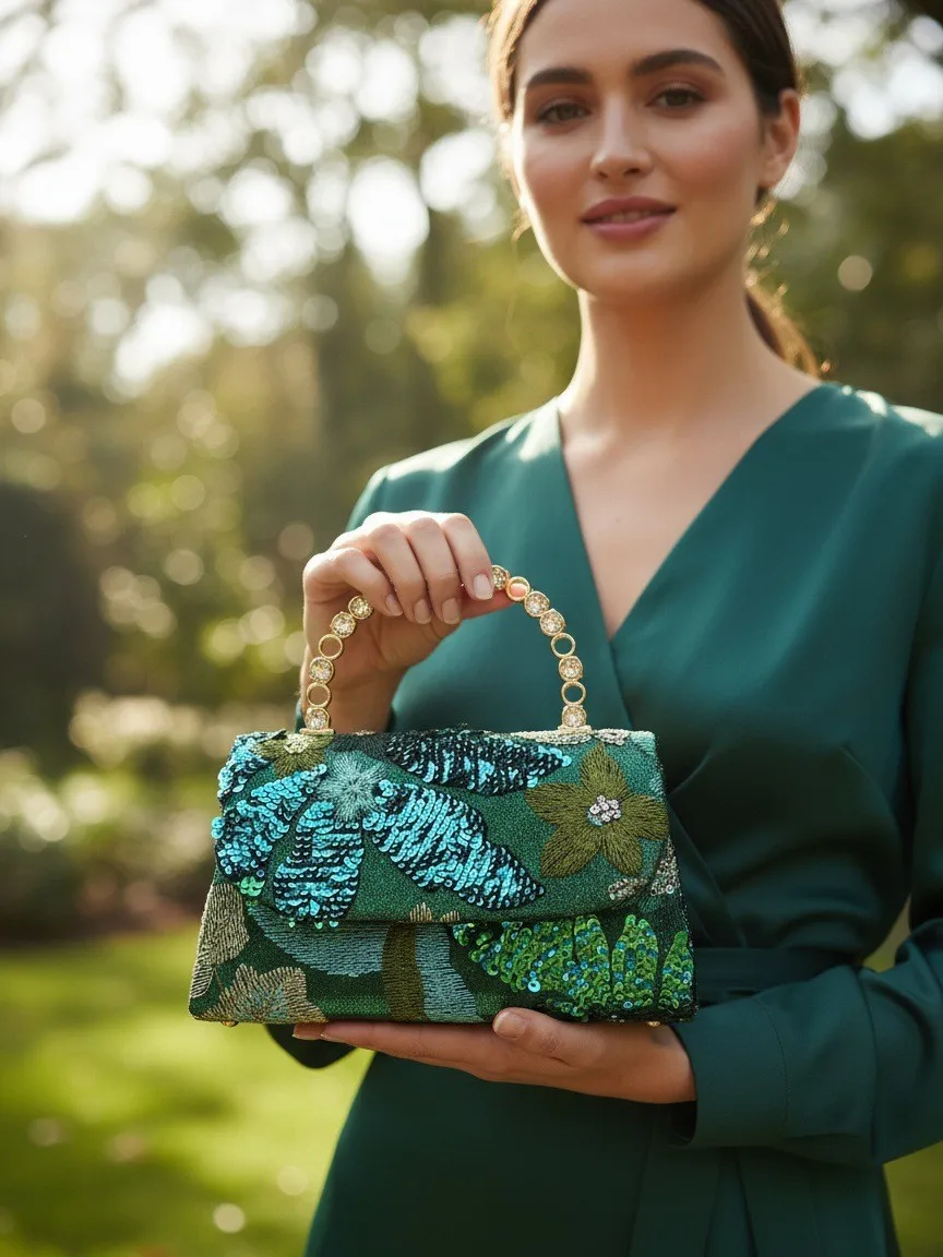Light luxury new embroidered dinner bag, exquisite embroidered handbag, high-end sequined small square bag bridesmaid clutch bag
Light luxury new embroidered dinner bag, exquisite embroidered handbag, high-end sequined small square bag bridesmaid clutch bag