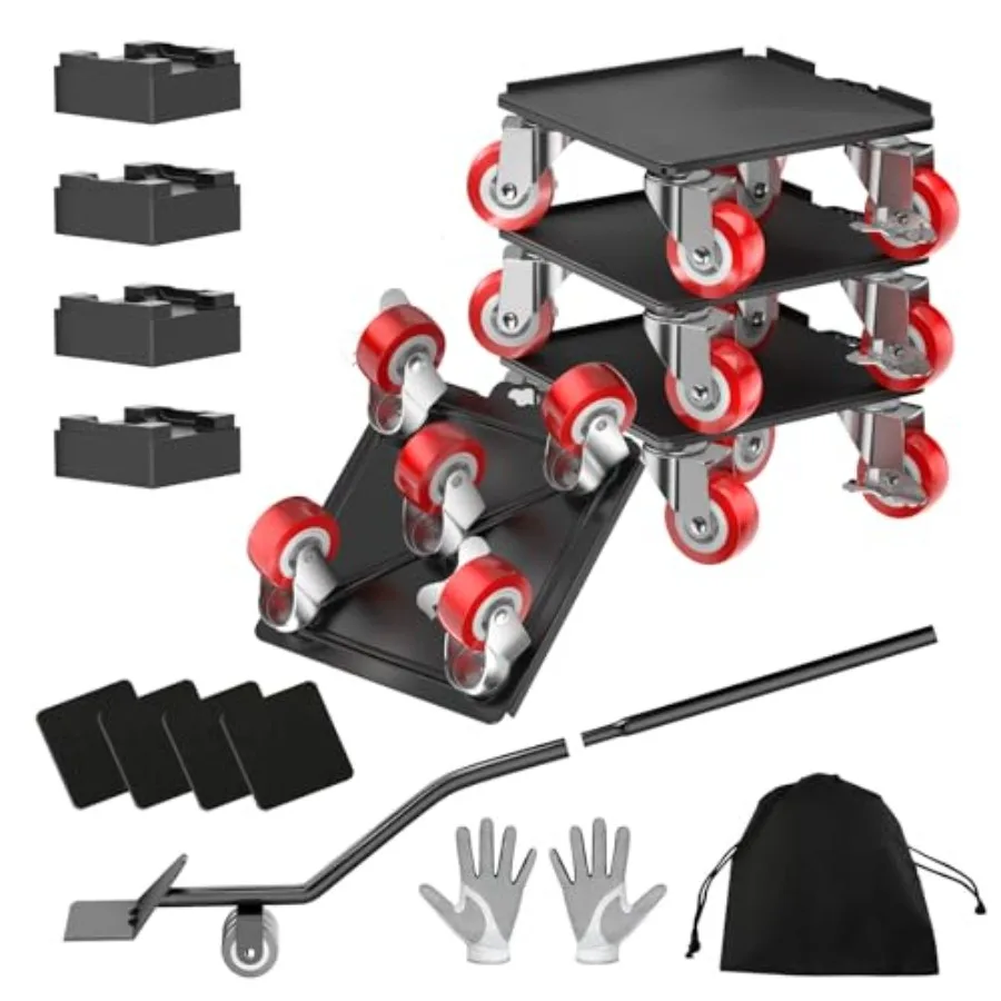 2000LBS Heavy Duty Furniture Dolly and Mover - 6.4" Carbon Steel Panel with 5X 360° Wheels Non-Slip Sliders and Lifter for Sofa
2000LBS Heavy Duty Furniture Dolly and Mover - 6.4" Carbon Steel Panel with 5X 360° Wheels Non-Slip Sliders and Lifter for Sofa