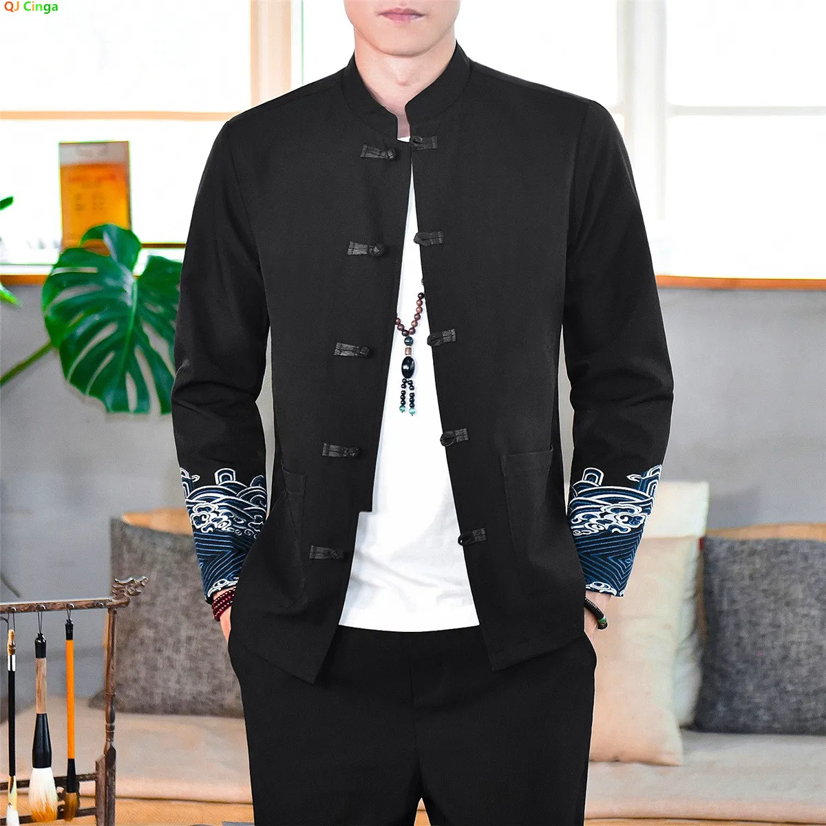 Мужская куртка в китайском стиле, черная, с длинным рукавом, однобортная, с воротником-стойкой, с вышивкой, верхняя одежда, азиатские размеры, новинка 2026 года
Мужская куртка в китайском стиле, черная, с длинным рукавом, однобортная, с воротником-стойкой, с вышивкой, верхняя одежда, азиатские размеры, новинка 2026 года