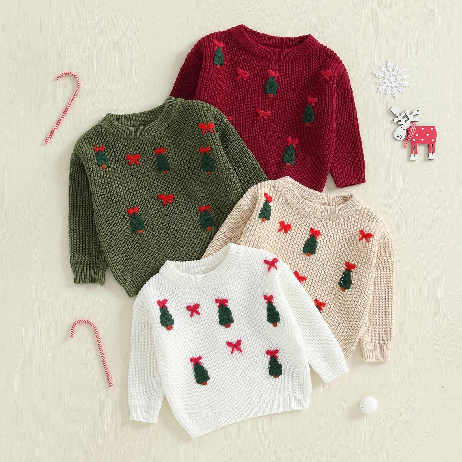 2025-06-02 Lioraitiin Boy Girl Christmas Sweater Bow and Tree Embroidery Long Sleeve Crew Neck Knitwear Pullover
2025-06-02 Lioraitiin Boy Girl Christmas Sweater Bow and Tree Embroidery Long Sleeve Crew Neck Knitwear Pullover