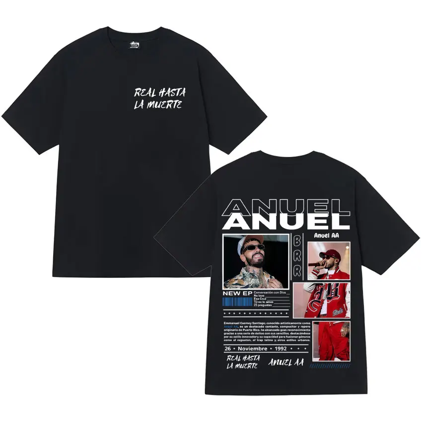Рэпер Anuel AA 2025 Графические футболки Мужские эстетические хип-хоп с круглым вырезом Негабаритные летние футболки из чистого хлопка Уличная одежда Подарок для фанатов
Рэпер Anuel AA 2025 Графические футболки Мужские эстетические хип-хоп с круглым вырезом Негабаритные летние футболки из чистого хлопка Уличная одежда Подарок для фанатов