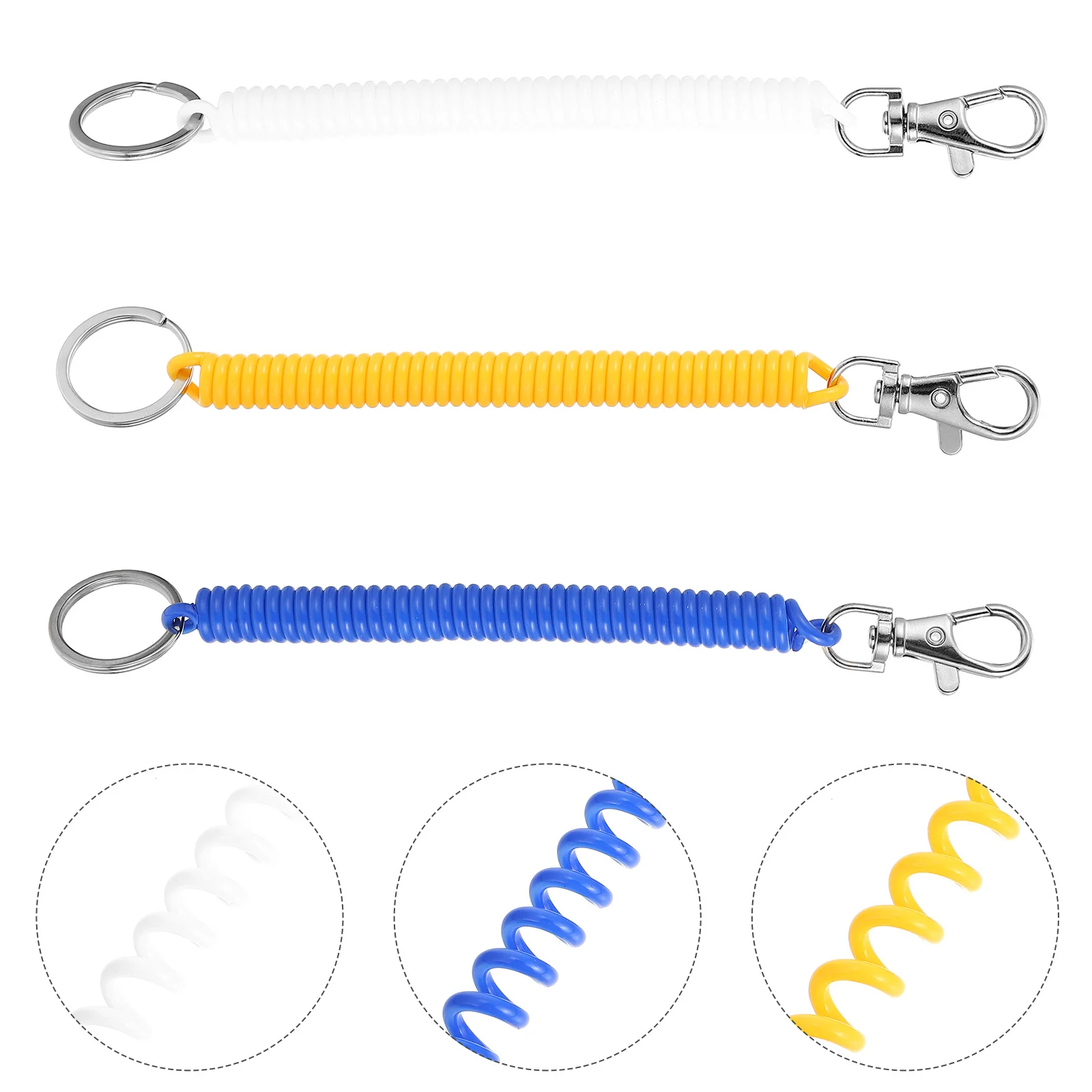 3 Pcs Elastic Rope Spring Coil Key Rings Cord Chain Lanyards Retractable Keyring Safety
3 Pcs Elastic Rope Spring Coil Key Rings Cord Chain Lanyards Retractable Keyring Safety