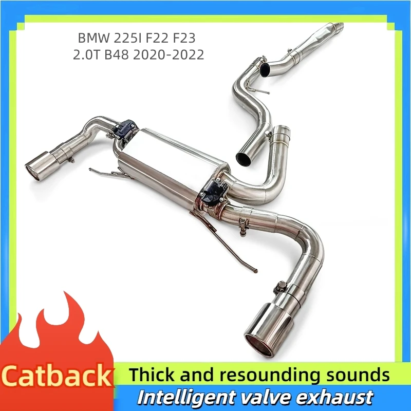 For BMW 225I F22 F23 two door 2.0T B48 2020-2022 SS304 stainless steel Catback exhaust intelligent valve exhaust pipe
For BMW 225I F22 F23 two door 2.0T B48 2020-2022 SS304 stainless steel Catback exhaust intelligent valve exhaust pipe