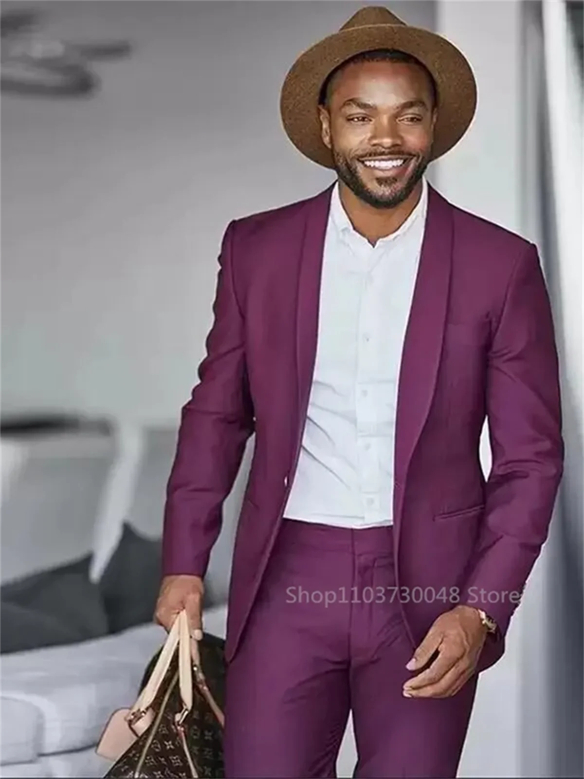 2 Piece High Quality Purple Men Suits One Button Pants Set Groom Tuxedo Best Man Coat Business Wedding Blazer Elegant Male Suit
2 Piece High Quality Purple Men Suits One Button Pants Set Groom Tuxedo Best Man Coat Business Wedding Blazer Elegant Male Suit