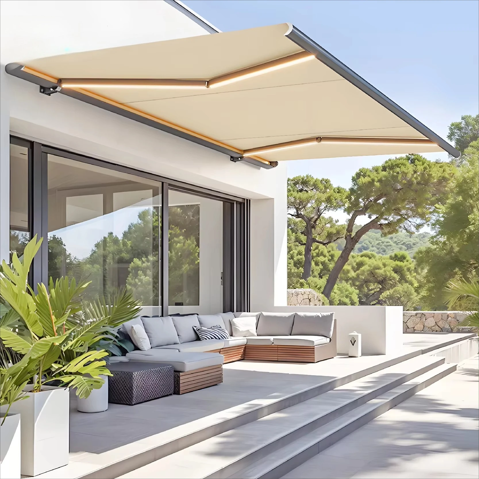 Residential Outdoor Electric Retractable Aluminum Awning Patio Cover And Roof Shade Door Quality Outdoor Canopy
Residential Outdoor Electric Retractable Aluminum Awning Patio Cover And Roof Shade Door Quality Outdoor Canopy