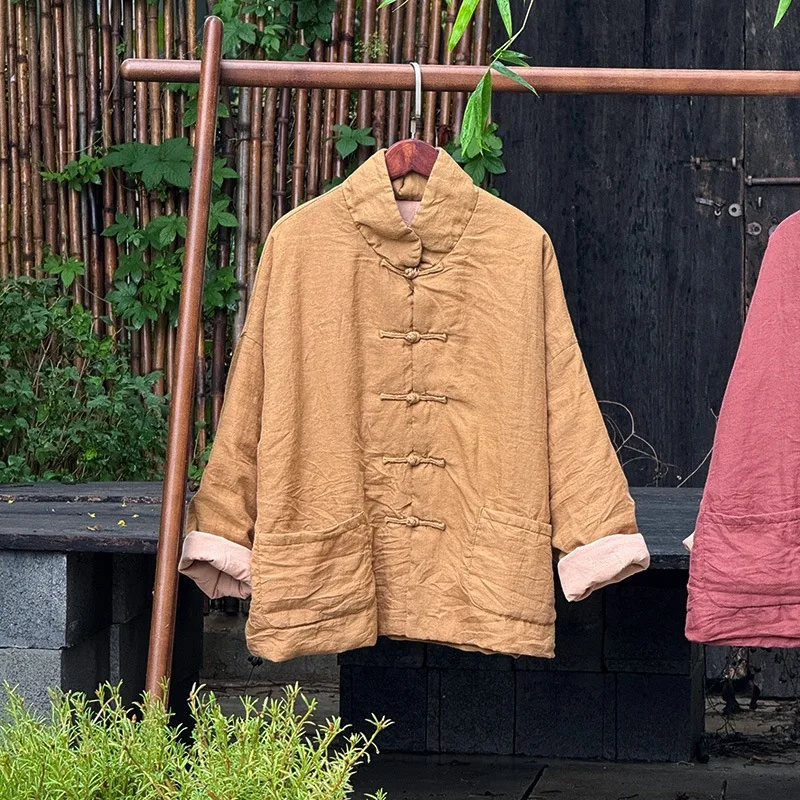 Женские винтажные льняные рубашки с хлопковой подкладкой, пальто на одной пуговице, однотонное пальто с длинным рукавом, толстое 2320, новое стеганое пальто в китайском стиле
Женские винтажные льняные рубашки с хлопковой подкладкой, пальто на одной пуговице, однотонное пальто с длинным рукавом, толстое 2320, новое стеганое пальто в китайском стиле