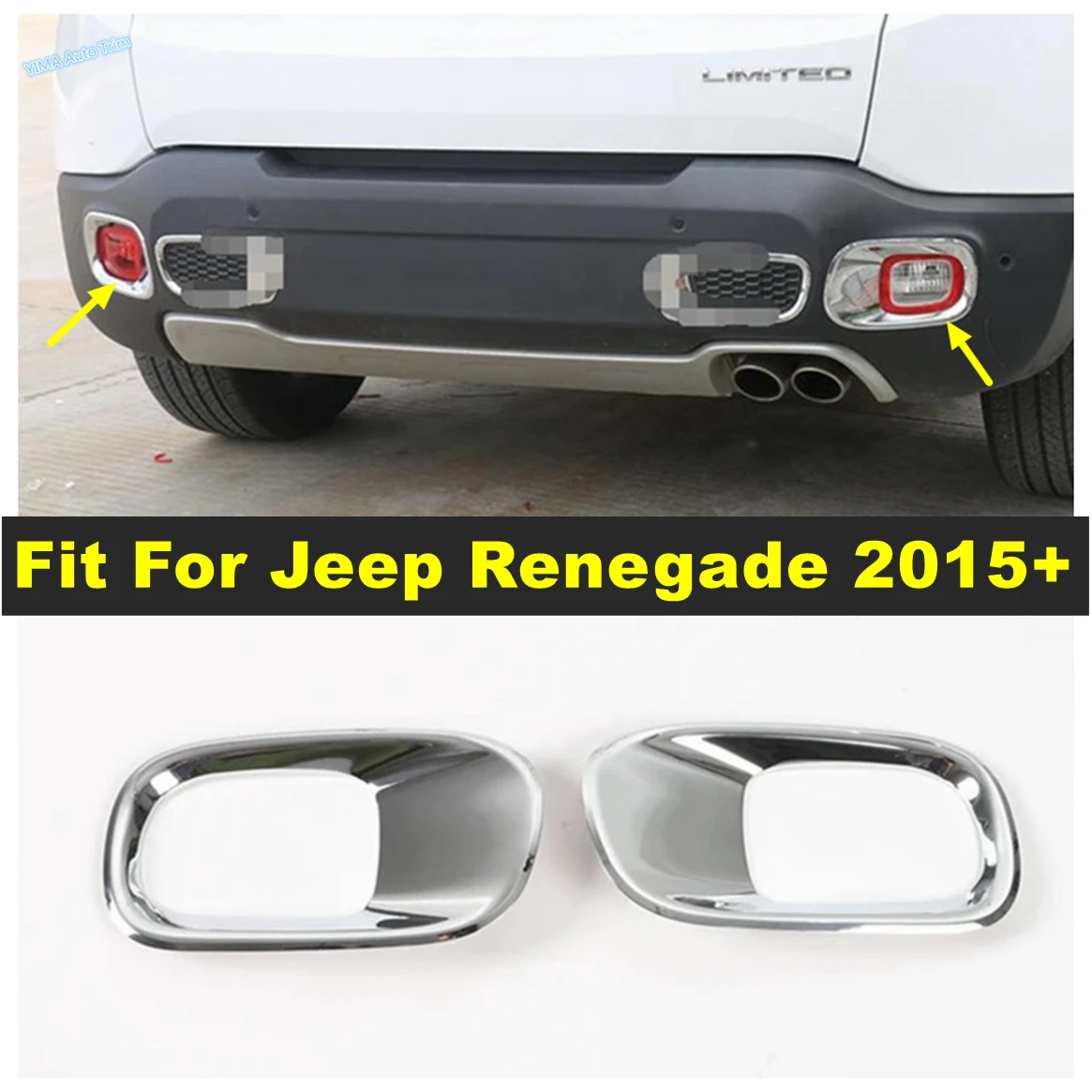 ABS Auto Rear Behind Fog Lights Foglight Lamp Decor Frame Cover Trim For Jeep Renegade 2015 - 2019 Chrome Exterior Accessories
ABS Auto Rear Behind Fog Lights Foglight Lamp Decor Frame Cover Trim For Jeep Renegade 2015 - 2019 Chrome Exterior Accessories