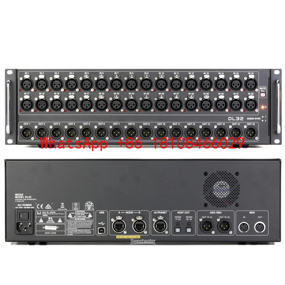 DL32 32 Input 16 Output Stage Box with 32 Microphone Preamplifiers ULTRANET ADAT Interfaces for Digital Multicore Applications
DL32 32 Input 16 Output Stage Box with 32 Microphone Preamplifiers ULTRANET ADAT Interfaces for Digital Multicore Applications