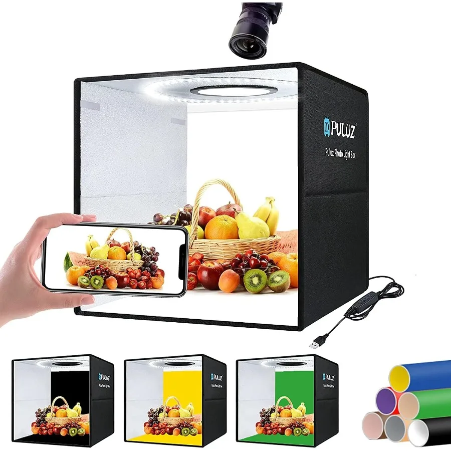 PULUZ Light Box Photo Mini Photo Booth16×16 40cm Light Box Professional Foldable Lightbox for Product Photography 160 LED Light
PULUZ Light Box Photo Mini Photo Booth16×16 40cm Light Box Professional Foldable Lightbox for Product Photography 160 LED Light