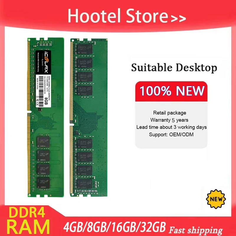 ICOOLAX DDR4 4GB 8GB 16GB 32GB server memory 2400 2666 3200 1.2V 288Pin Memoria RAM
ICOOLAX DDR4 4GB 8GB 16GB 32GB server memory 2400 2666 3200 1.2V 288Pin Memoria RAM