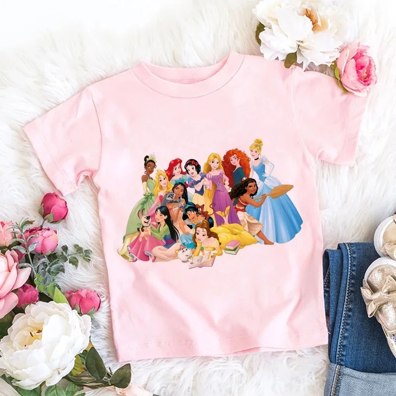 Girl's Summer T-shirt Disney Princess Mermaid Cartoon Short Sleeve Top Cute Girl Personalized Printed Pure Cotton Top
Girl's Summer T-shirt Disney Princess Mermaid Cartoon Short Sleeve Top Cute Girl Personalized Printed Pure Cotton Top