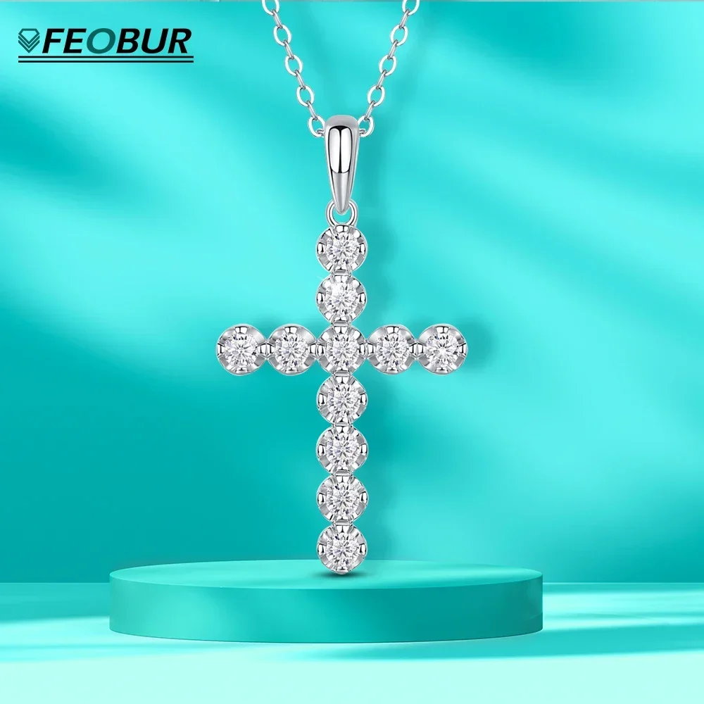 FEOBUR 2.5mm Moissanite Cross Necklaces for Women S925 Sterling Silver Sparkling Diamonds Pendant Cross Neck Chain Jewelry
FEOBUR 2.5mm Moissanite Cross Necklaces for Women S925 Sterling Silver Sparkling Diamonds Pendant Cross Neck Chain Jewelry