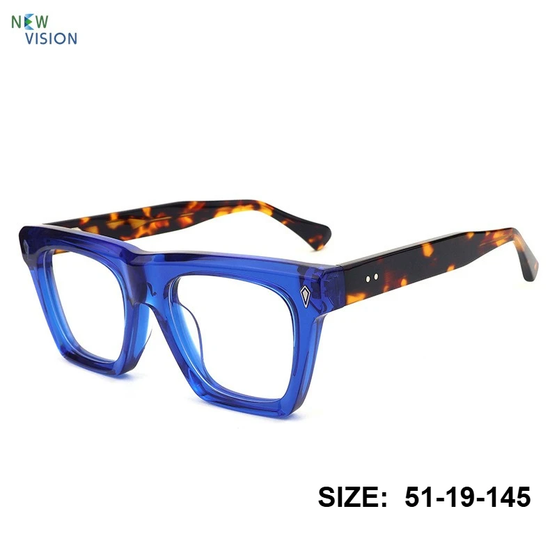 Luxury Handmade Acetate Square Glasses Frame Crystal Blue Tortoiseshell Leg Myopia Prescription Eyeglasses Men Women Daily Wear
Luxury Handmade Acetate Square Glasses Frame Crystal Blue Tortoiseshell Leg Myopia Prescription Eyeglasses Men Women Daily Wear