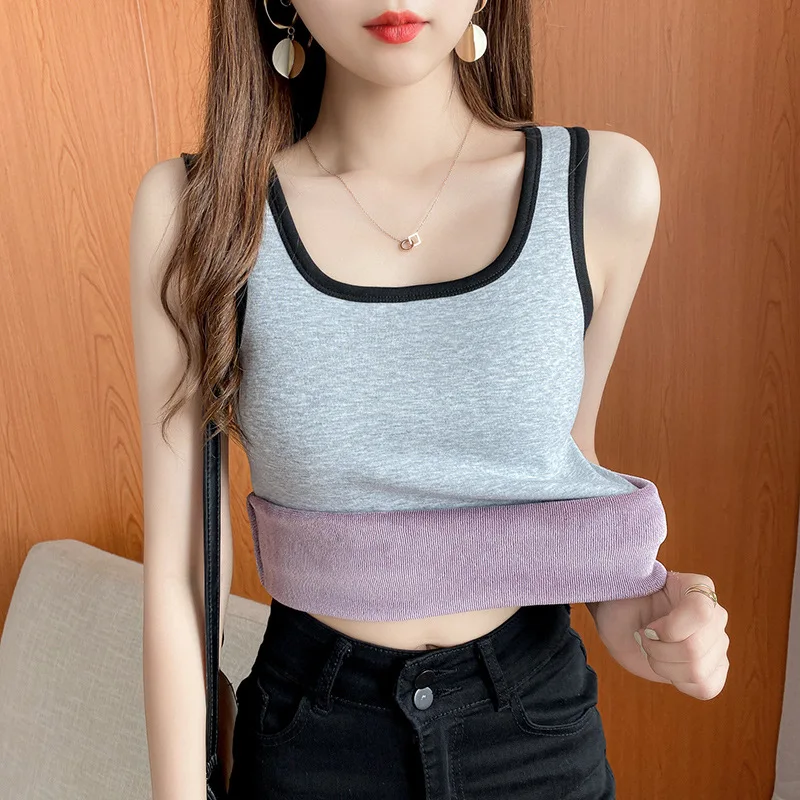 Thickened Fleece Lined Warm Vest Women's Integrated Velvet Autumn Winter Strap Thermal Top Underwear round Neck Base Shirt
Thickened Fleece Lined Warm Vest Women's Integrated Velvet Autumn Winter Strap Thermal Top Underwear round Neck Base Shirt