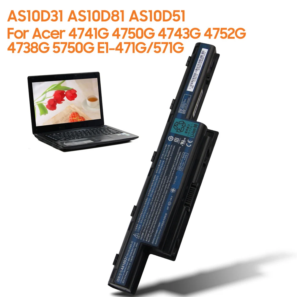 Replacement Battery AS10D31 AS10D81 AS10D51 For Acer 4741G 7560G 4752G 5349 5750G E1-471G AS5253 NS51 TS44 5736Z High Capacity
Replacement Battery AS10D31 AS10D81 AS10D51 For Acer 4741G 7560G 4752G 5349 5750G E1-471G AS5253 NS51 TS44 5736Z High Capacity