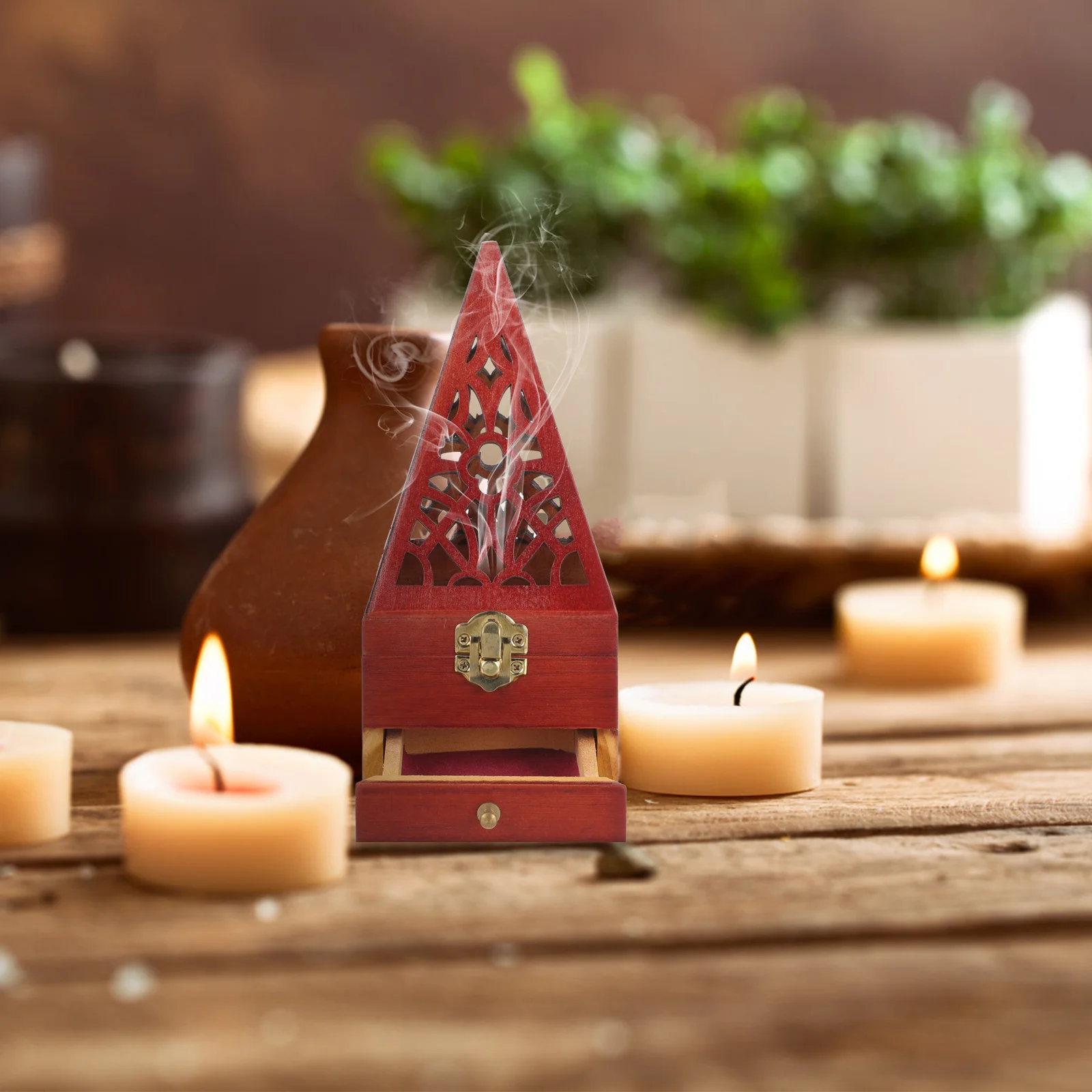 Wood Incense Burner Pyramid Tabletop Incense Stick Tray Drawer Ash Catcher Desktop Ornament Home Relaxation Decoration
Wood Incense Burner Pyramid Tabletop Incense Stick Tray Drawer Ash Catcher Desktop Ornament Home Relaxation Decoration