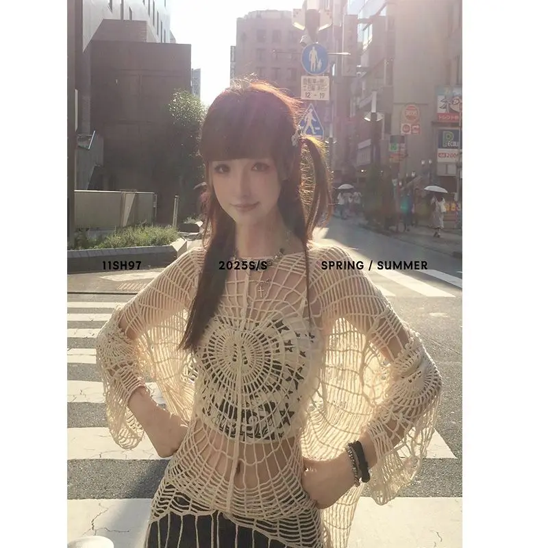 Spider Web Hollow Hole Abi Style Girl Hooded Y2k Knitted Sweater Pullover Grunge Subcultural American Streetwear Tops
Spider Web Hollow Hole Abi Style Girl Hooded Y2k Knitted Sweater Pullover Grunge Subcultural American Streetwear Tops