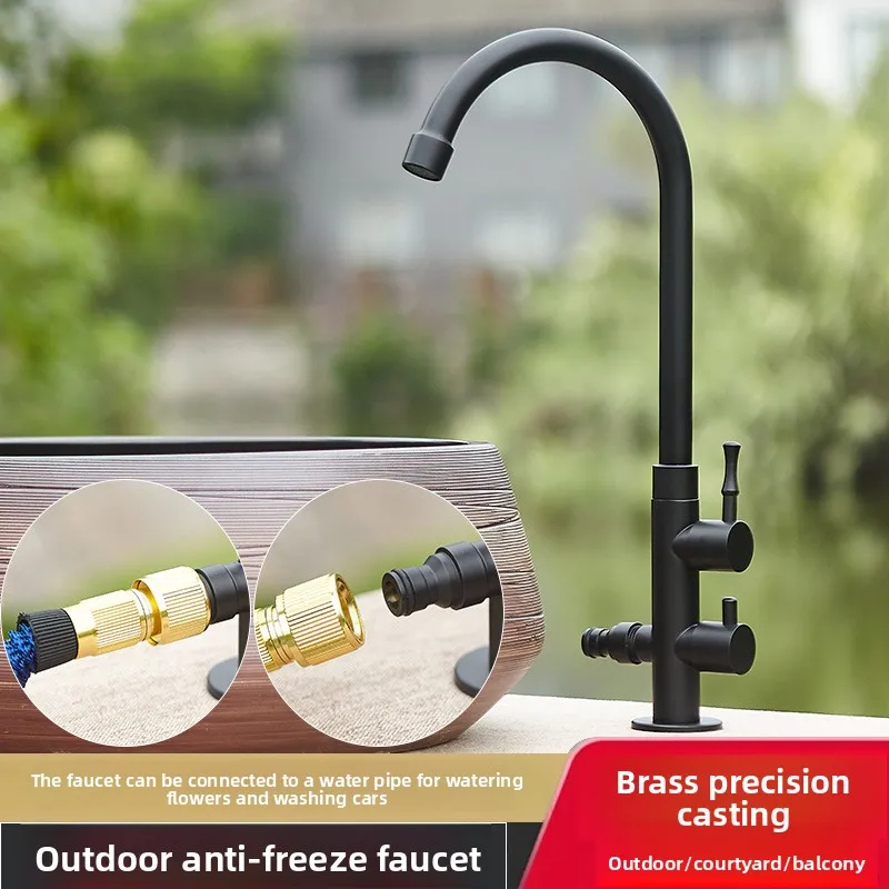Brass Black Single Cold Water Faucet Outdoor Courtyard Frost Resistant Sink Basin Taps Dual Use for Garden Balcony
Brass Black Single Cold Water Faucet Outdoor Courtyard Frost Resistant Sink Basin Taps Dual Use for Garden Balcony