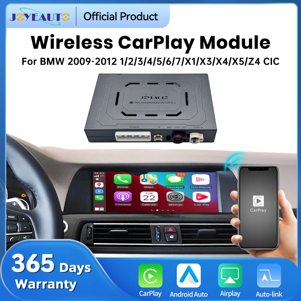 JoyeAuto Wireless Apple CarPlay Android Auto Interface for BMW CIC 1 2 3 4 5 6 7 X1 X3 X4 X5 Mini Z4 2008-2012 Mirroring AirPlay
JoyeAuto Wireless Apple CarPlay Android Auto Interface for BMW CIC 1 2 3 4 5 6 7 X1 X3 X4 X5 Mini Z4 2008-2012 Mirroring AirPlay