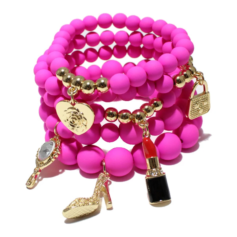 Multi Layered Acrylic Beaded Stretch Bracelets for Women Party Bohemia Handbag&Lipstick Charm Pendant Bangles Hand Jewelry Gift
Multi Layered Acrylic Beaded Stretch Bracelets for Women Party Bohemia Handbag&Lipstick Charm Pendant Bangles Hand Jewelry Gift