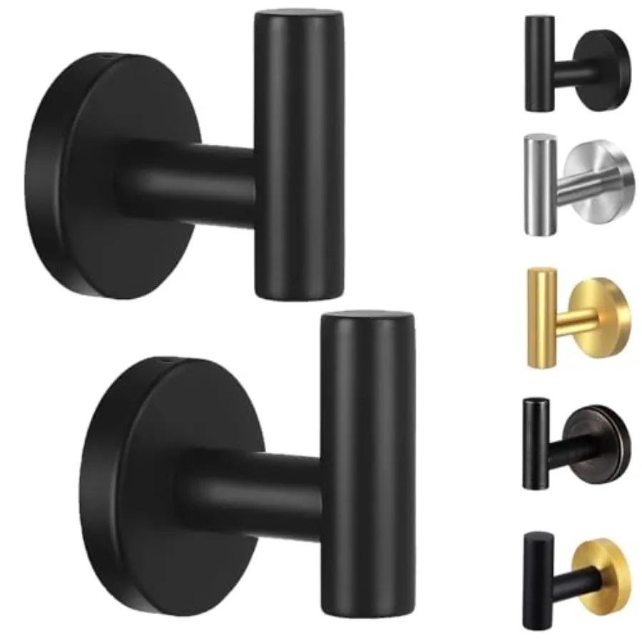 Towel Hooks for Bathroom 2 Packs Wall Mount Towel Holder Black Matte Stainless Steel Heavy Duty Door Hanger Towel Hook for Kitc
Towel Hooks for Bathroom 2 Packs Wall Mount Towel Holder Black Matte Stainless Steel Heavy Duty Door Hanger Towel Hook for Kitc